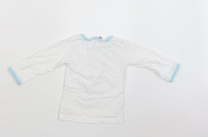 Little Rufus Baby White  Cotton Basic Polo Size 6-9 Months Crew Neck  - Bunnies
