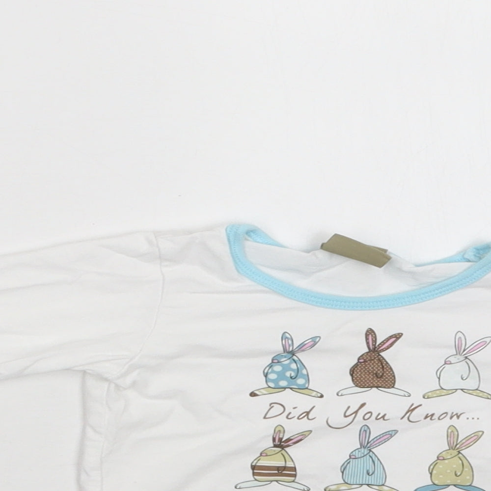Little Rufus Baby White  Cotton Basic Polo Size 6-9 Months Crew Neck  - Bunnies