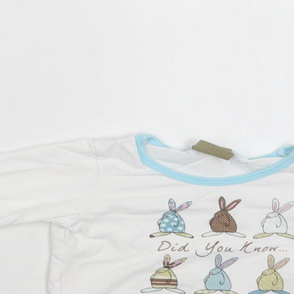 Little Rufus Baby White  Cotton Basic Polo Size 6-9 Months Crew Neck  - Bunnies