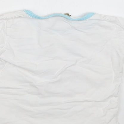 Little Rufus Baby White  Cotton Basic Polo Size 6-9 Months Crew Neck  - Bunnies