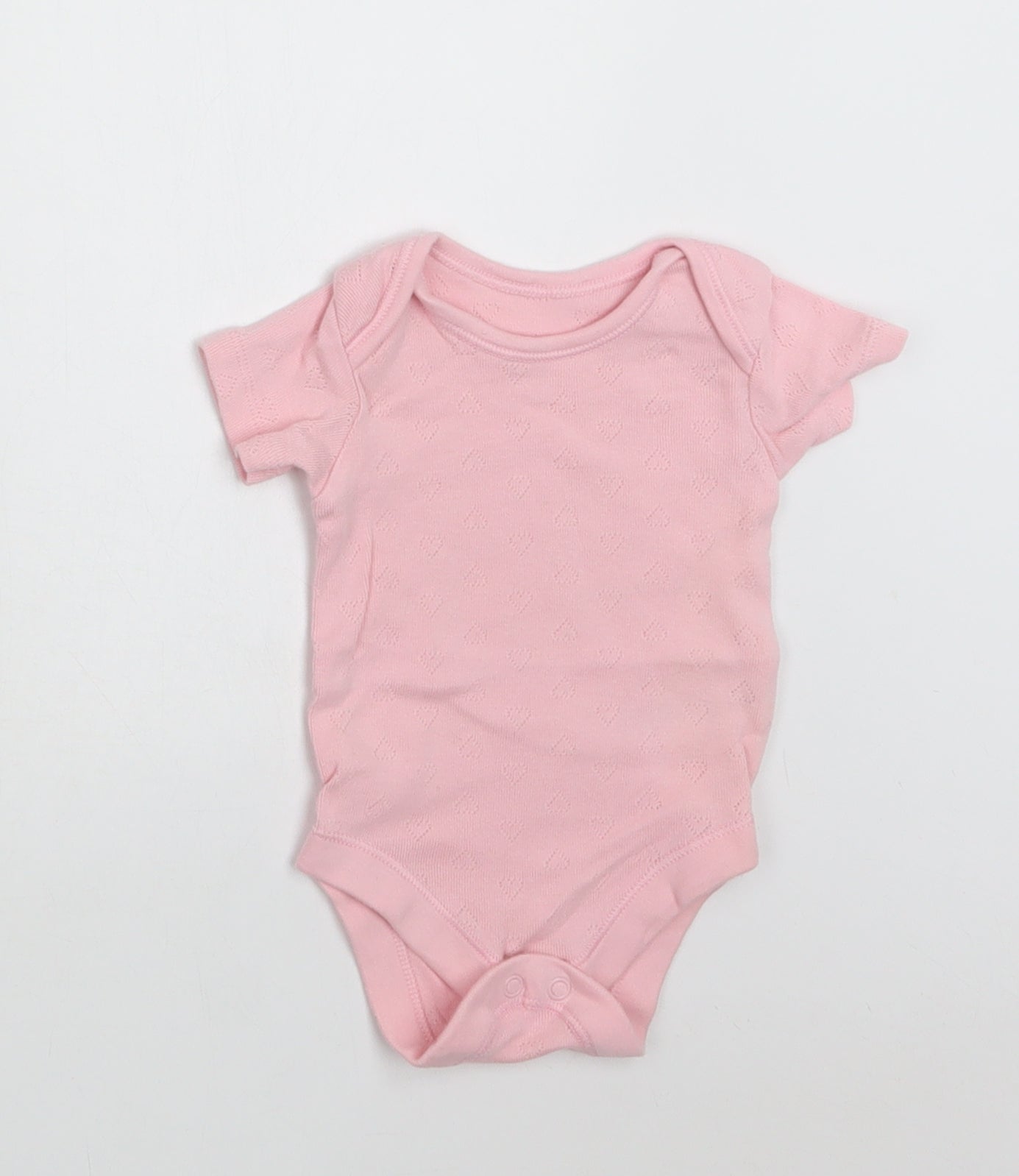 George Baby Pink  Cotton Romper One-Piece Size 0-3 Months  Snap