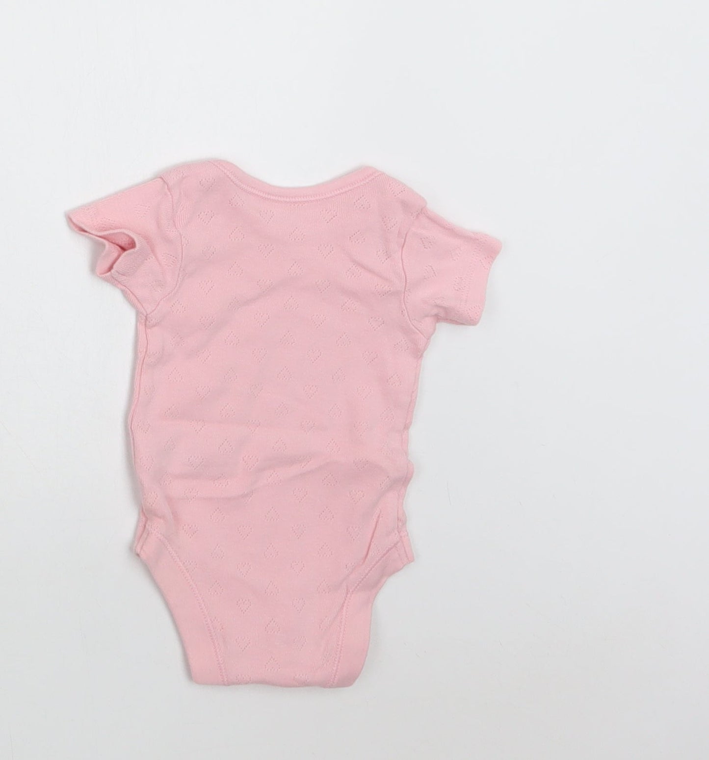 George Baby Pink  Cotton Romper One-Piece Size 0-3 Months  Snap