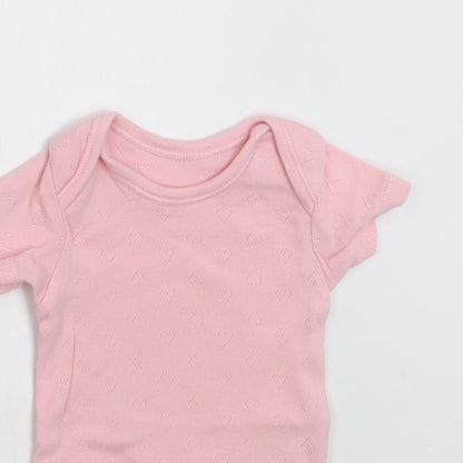 George Baby Pink  Cotton Romper One-Piece Size 0-3 Months  Snap