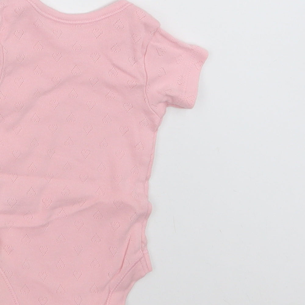 George Baby Pink  Cotton Romper One-Piece Size 0-3 Months  Snap