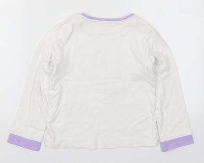 John Lewis Girls White Solid Cotton Top Pyjama Top Size 8 Years  Pullover - Unicorn Purple