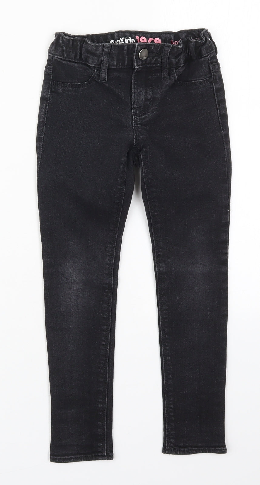 Gap Girls Black  Cotton Skinny Jeans Size 6 Years  Regular Button