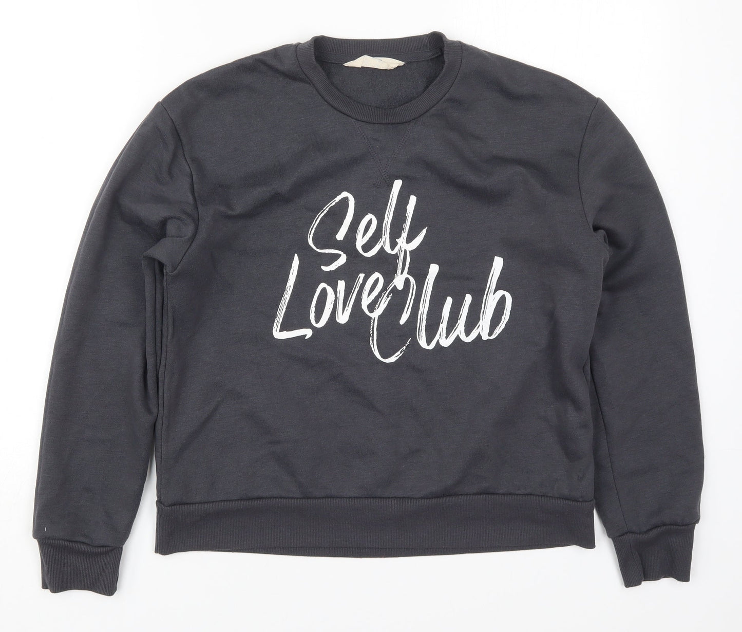 Primark Womens Grey  Cotton Pullover Sweatshirt Size 4  Pullover - Self Love Club