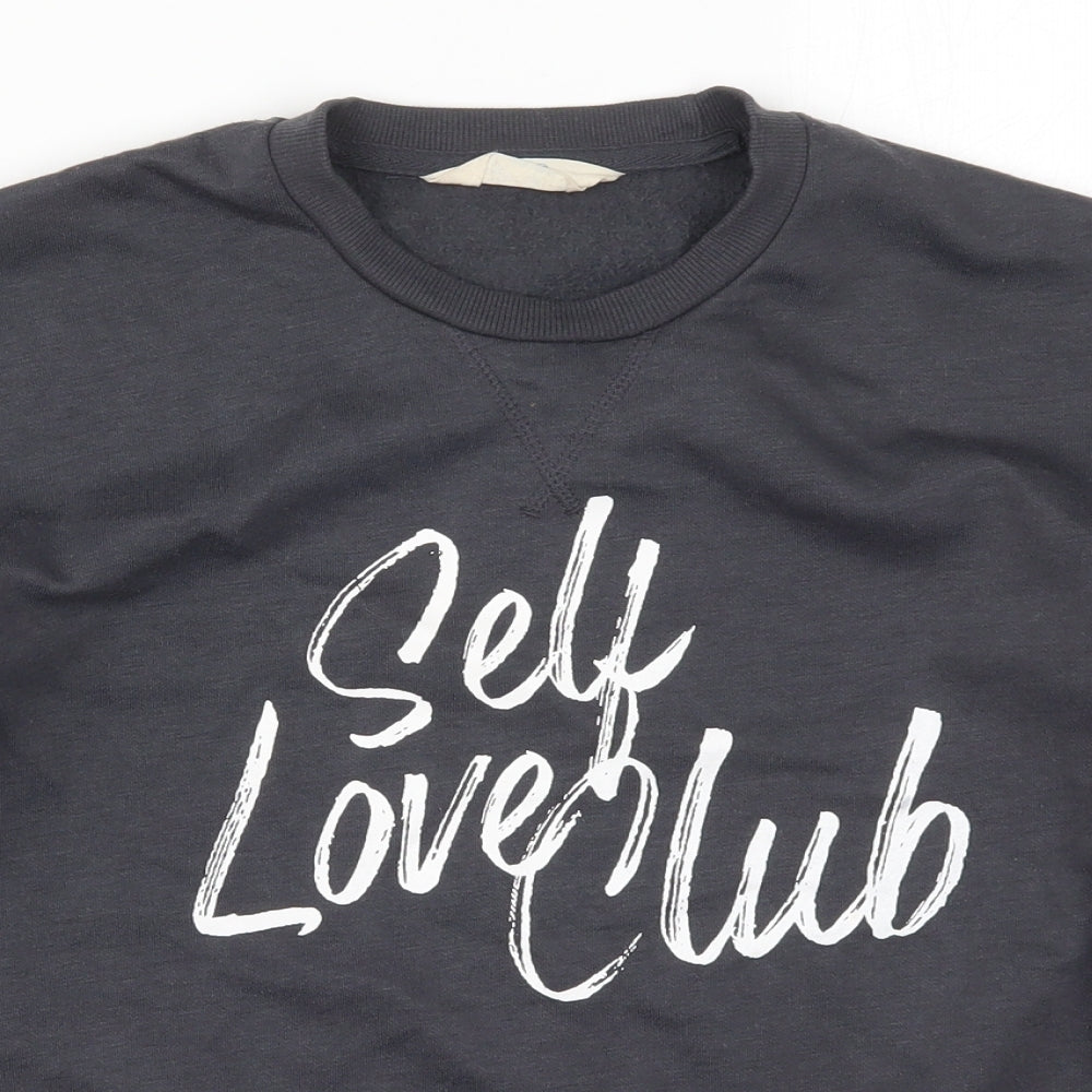 Primark Womens Grey  Cotton Pullover Sweatshirt Size 4  Pullover - Self Love Club