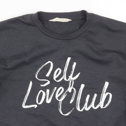 Primark Womens Grey  Cotton Pullover Sweatshirt Size 4  Pullover - Self Love Club