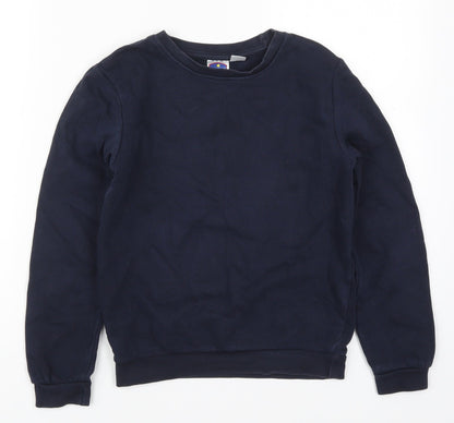 Additional front view of Smart Start boys’ blue cotton pullover sweatshirt, size 8-9, years pullover