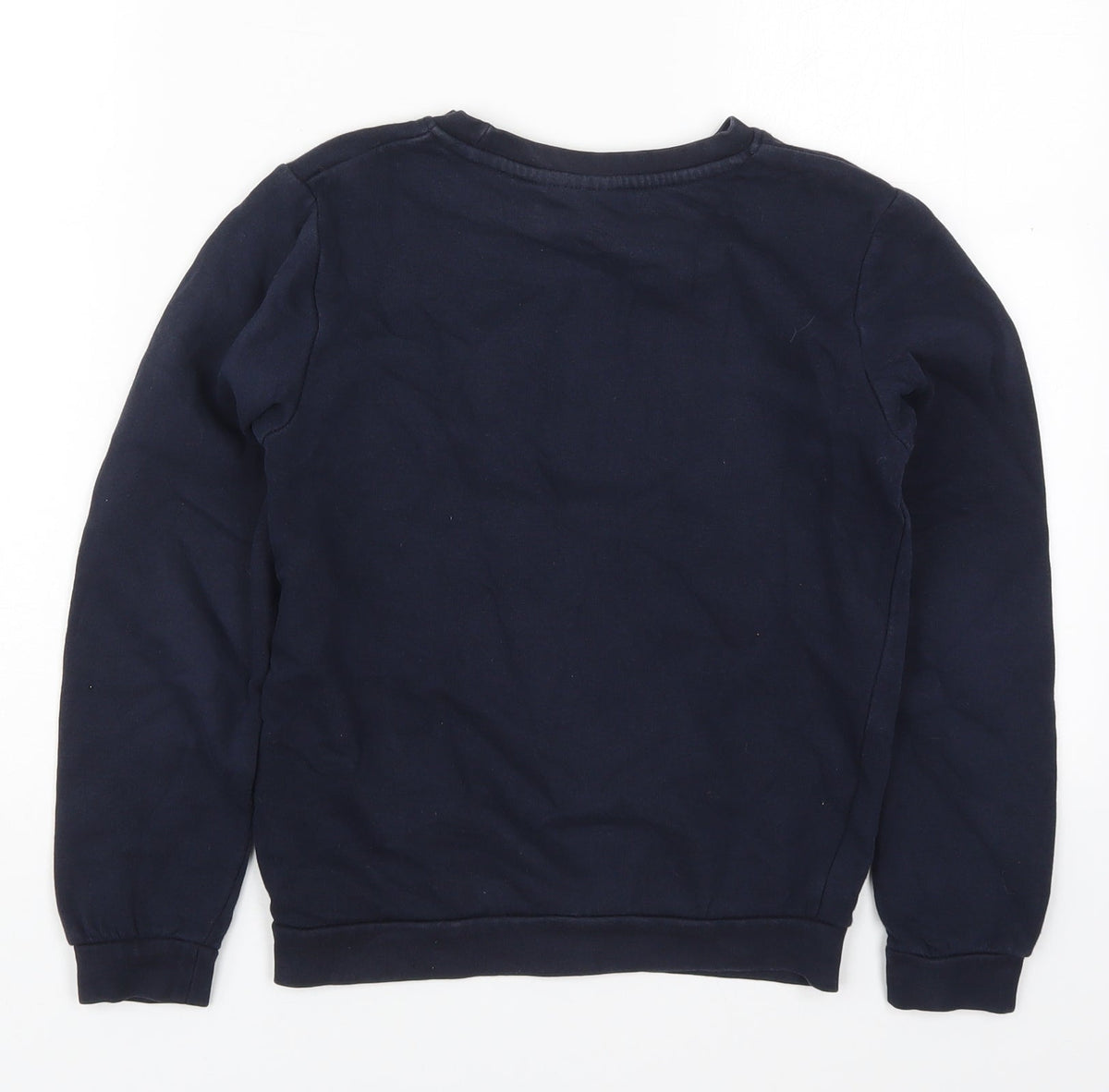 Back view of Smart Start boys’ blue cotton pullover sweatshirt, size 8-9, years pullover