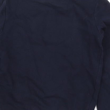 Brand and care label for Smart Start boys’ blue cotton pullover sweatshirt, size 8-9, years pullover