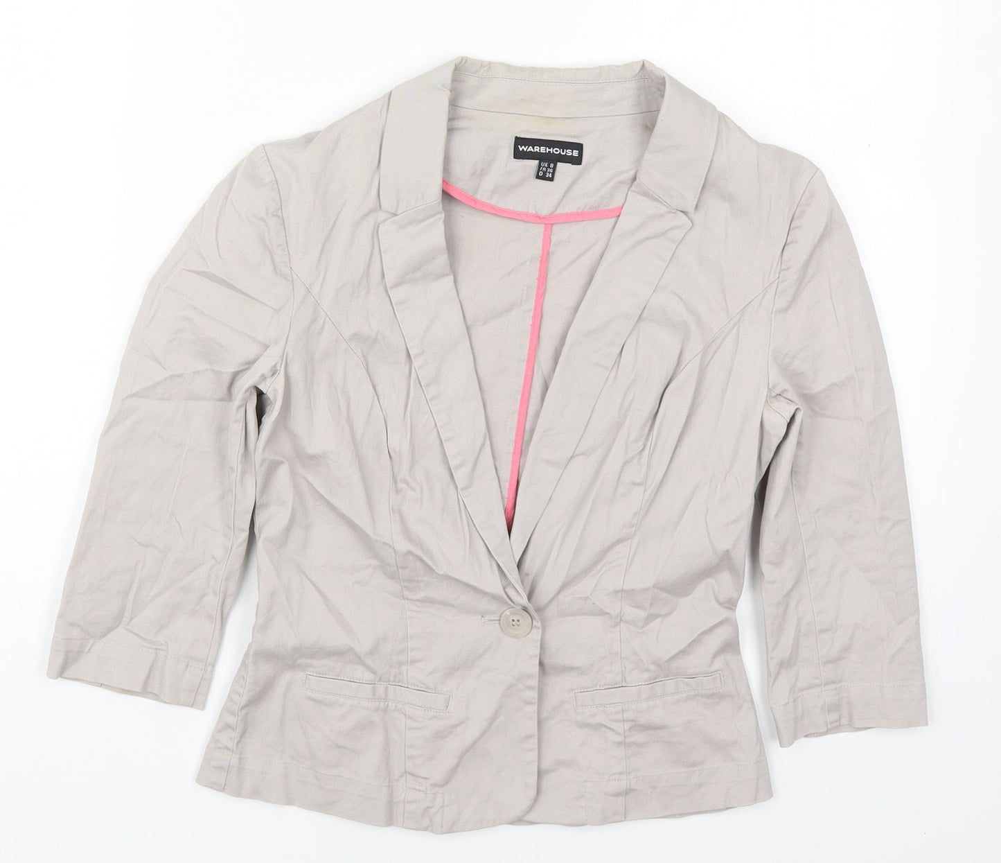 Waehouse Womens Grey   Jacket  Size 8  Button