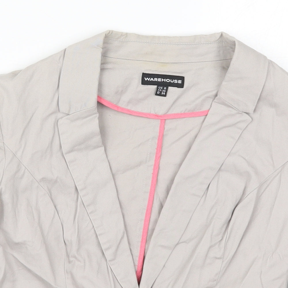 Waehouse Womens Grey   Jacket  Size 8  Button