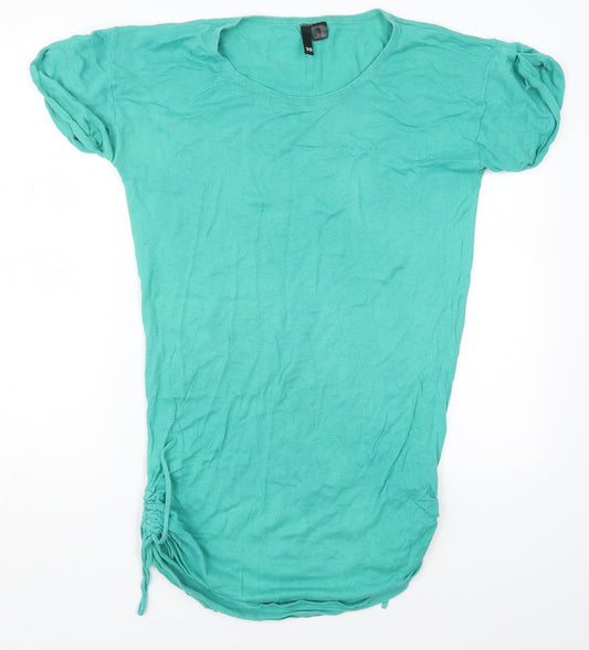 Womens UK Size 10 H&M Green Basic T-Shirt