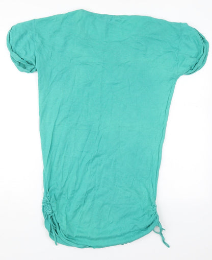 Womens UK Size 10 H&M Green Basic T-Shirt
