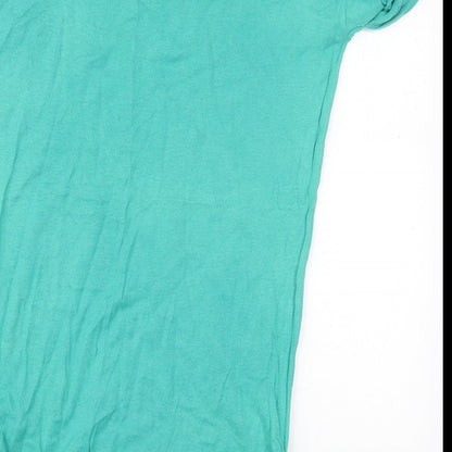 Womens UK Size 10 H&M Green Basic T-Shirt