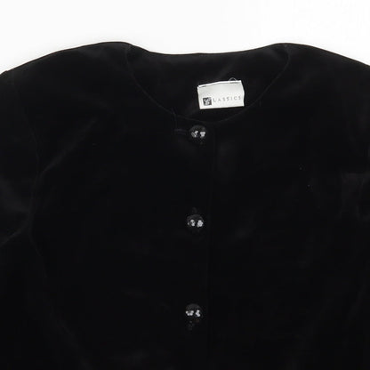 Classics Womens Black   Jacket  Size 12  Button