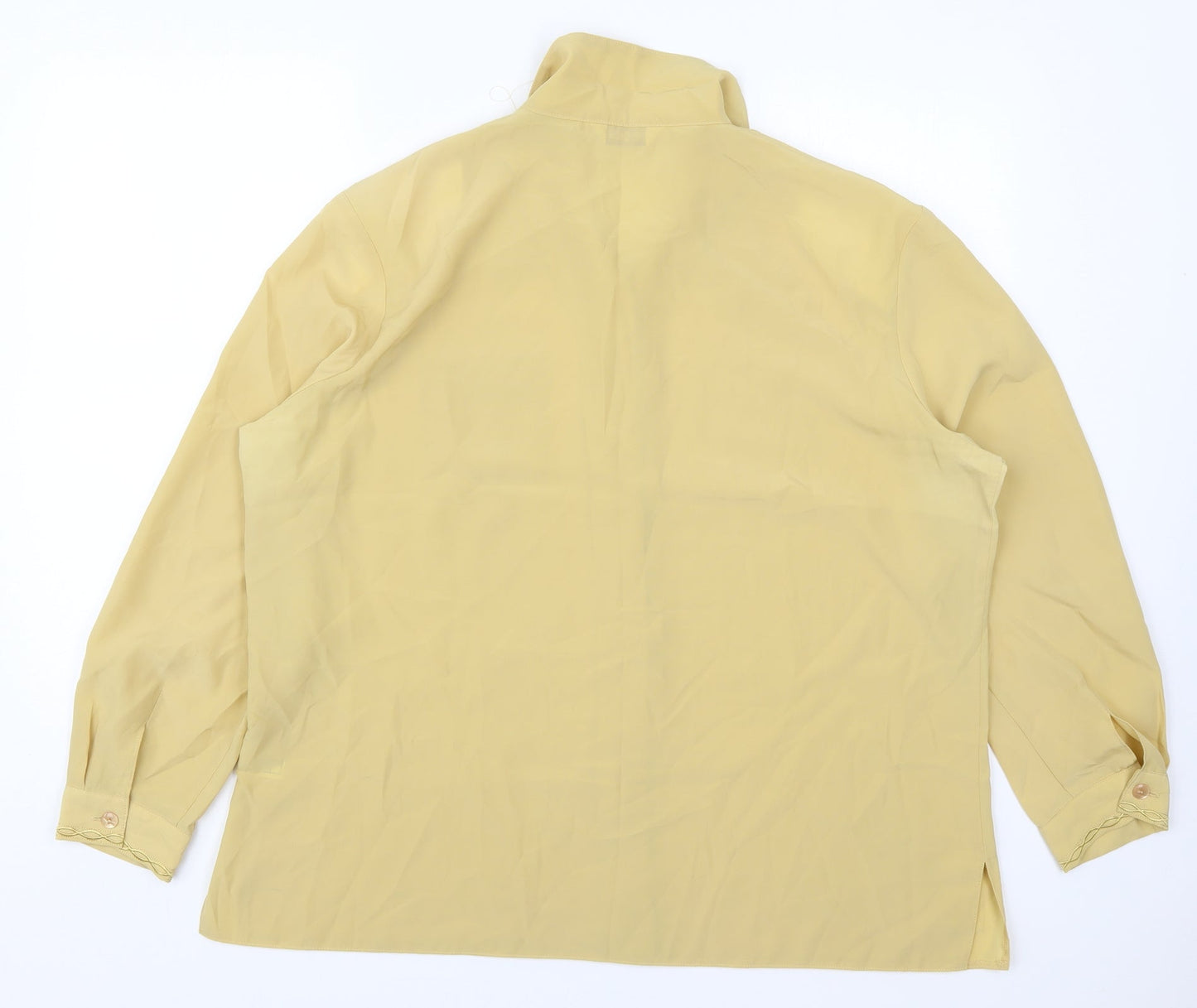 Bonmarché Womens Yellow  Polyester Basic Button-Up Size 22 Collared