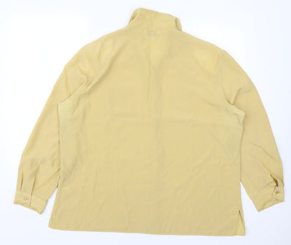 Bonmarché Womens Yellow  Polyester Basic Button-Up Size 22 Collared
