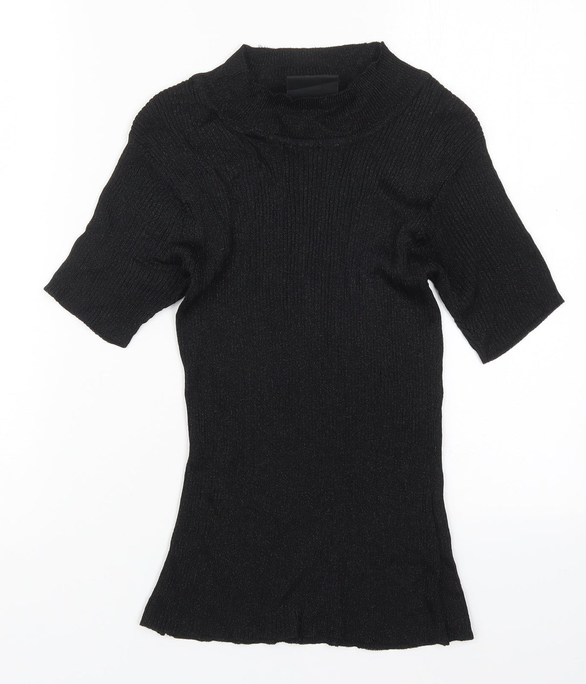 Additional front view of Opera women’s black round neck viscose jumper, size M