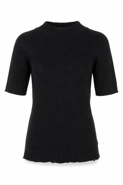Front view of Opera women’s black round neck viscose jumper, size M