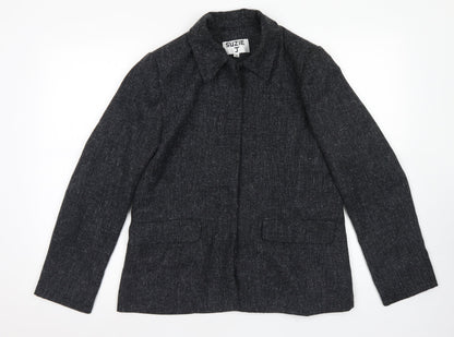 Additional front view of Suzie J women’s grey jacket blazer, size UK 16, button