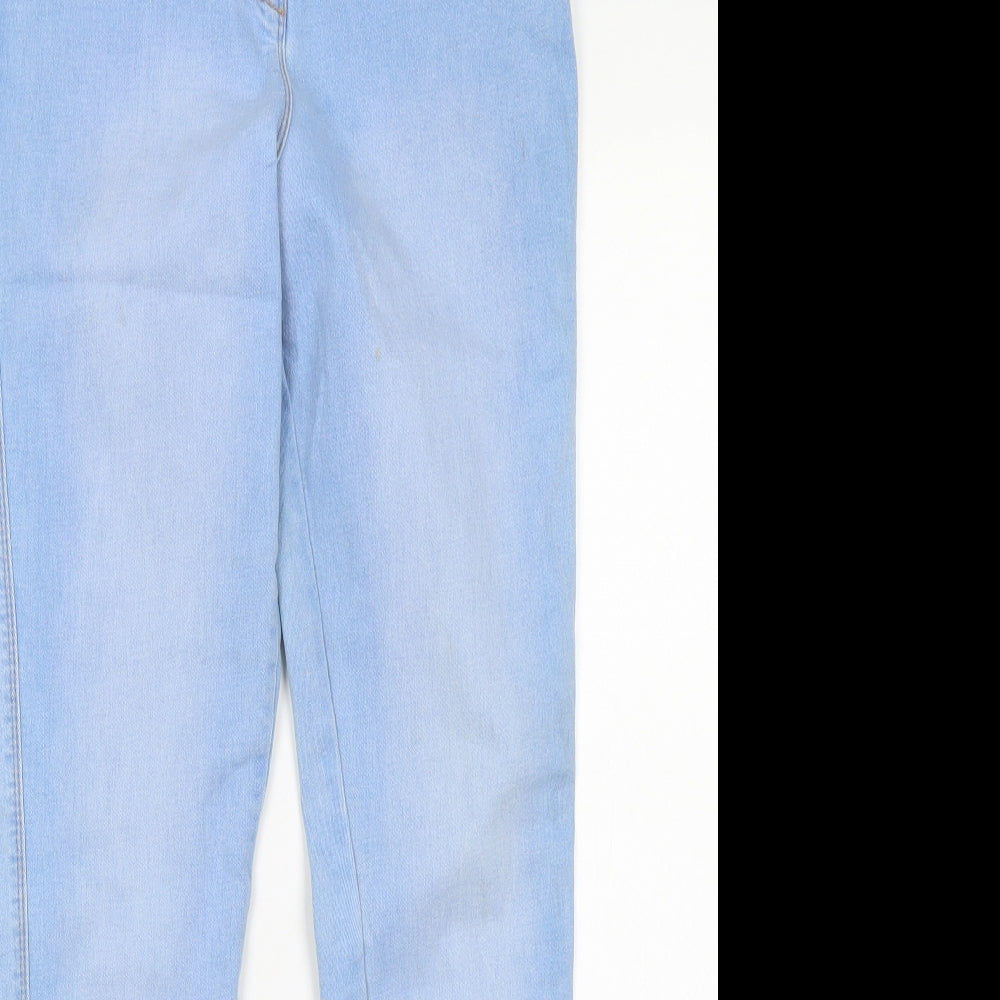 /Denim Womens Blue  Cotton Skinny Jeans Size 14 L29 in Regular Button