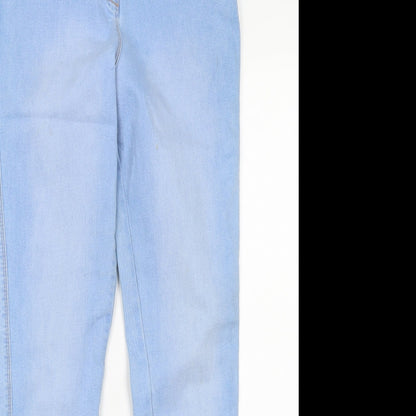 /Denim Womens Blue  Cotton Skinny Jeans Size 14 L29 in Regular Button