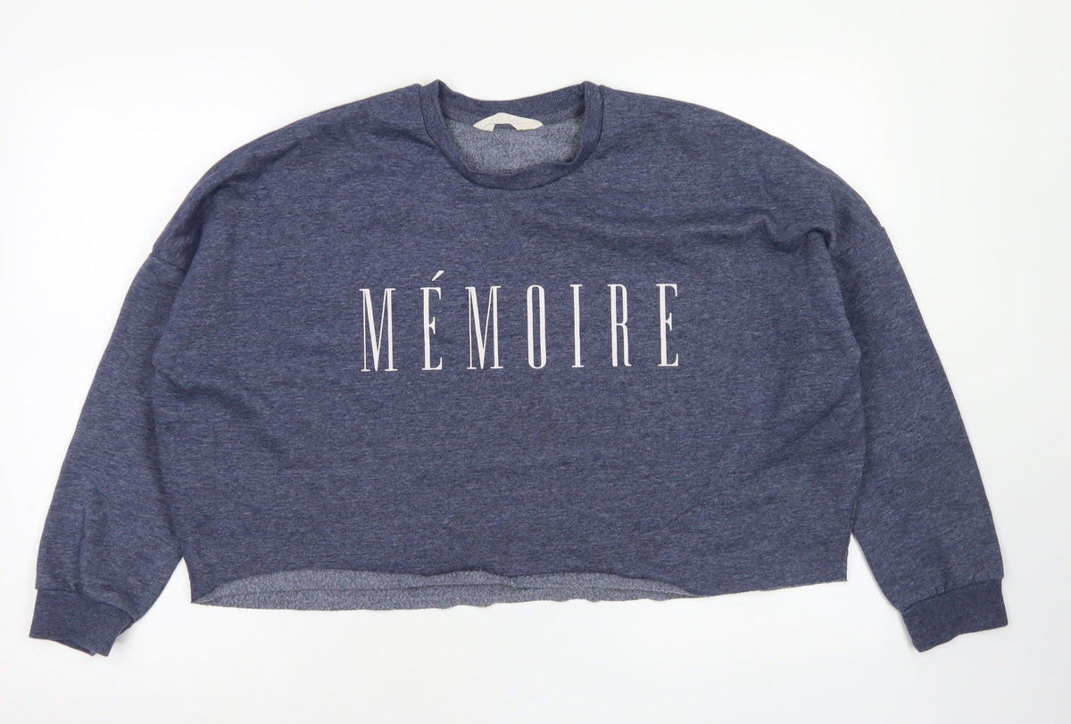 Additional front view of Primark women’s blue polyester pullover sweatshirt, size M, - cropped
