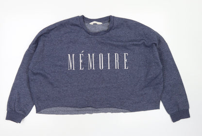 Additional front view of Primark women’s blue polyester pullover sweatshirt, size M, - cropped