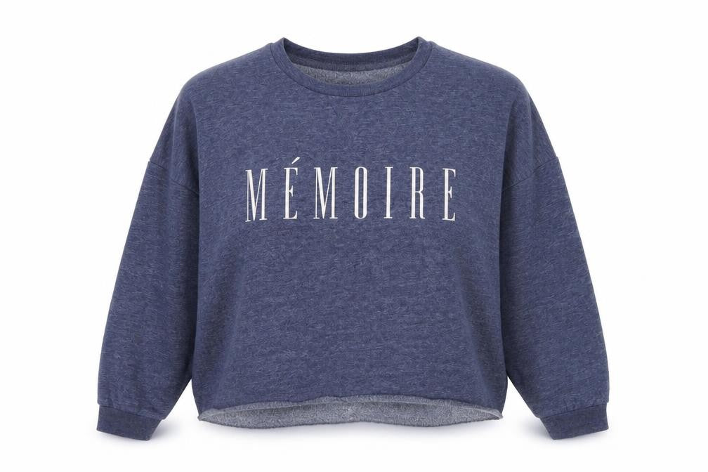 Front view of Primark women’s blue polyester pullover sweatshirt, size M, - cropped