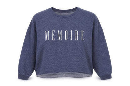 Front view of Primark women’s blue polyester pullover sweatshirt, size M, - cropped