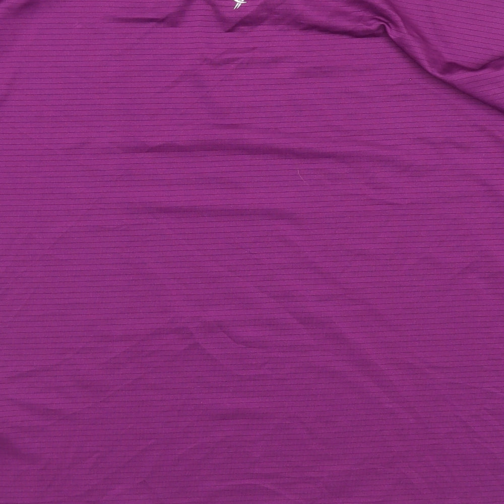Workout Womens Purple  Polyester Basic T-Shirt Size 2XS Round Neck
