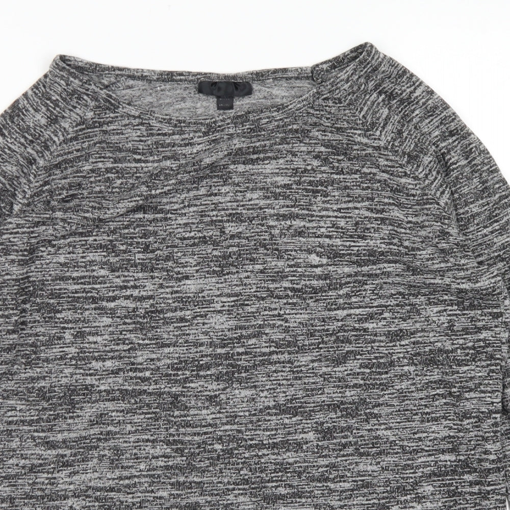 Womens UK Size 6 Topshop Grey Basic T-Shirt