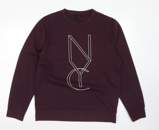 Mens UK Size M H&M Purple Pullover Sweatshirt