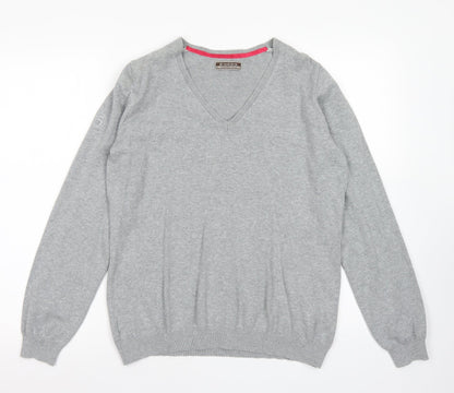 Additional front view of Inesis women’s grey v-neck cotton jumper, size L