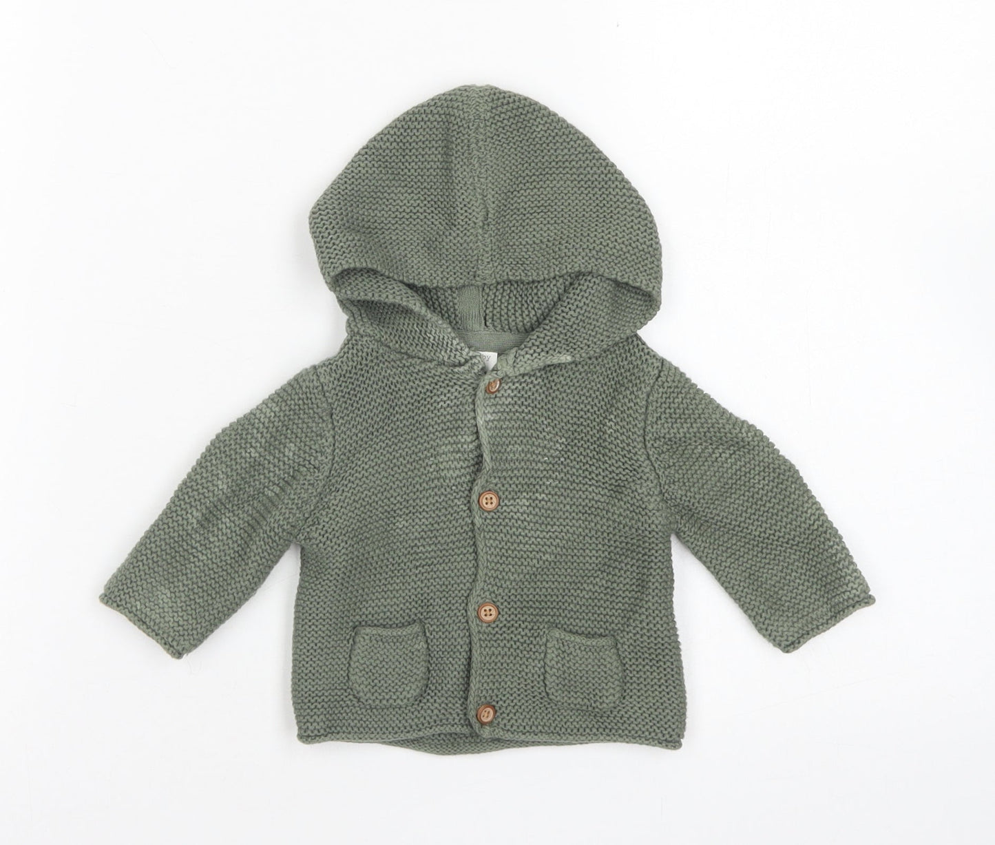 NEXT Boys Green  Cotton Cardigan Jumper Size 0-3 Months  Button - Up to 1 month