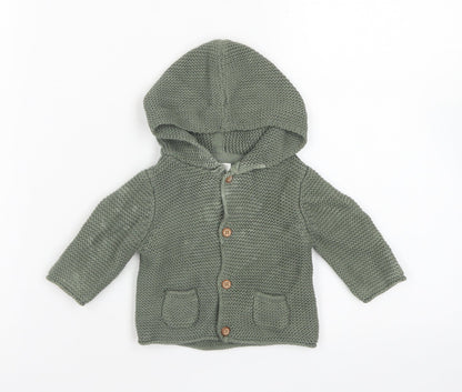 NEXT Boys Green  Cotton Cardigan Jumper Size 0-3 Months  Button - Up to 1 month