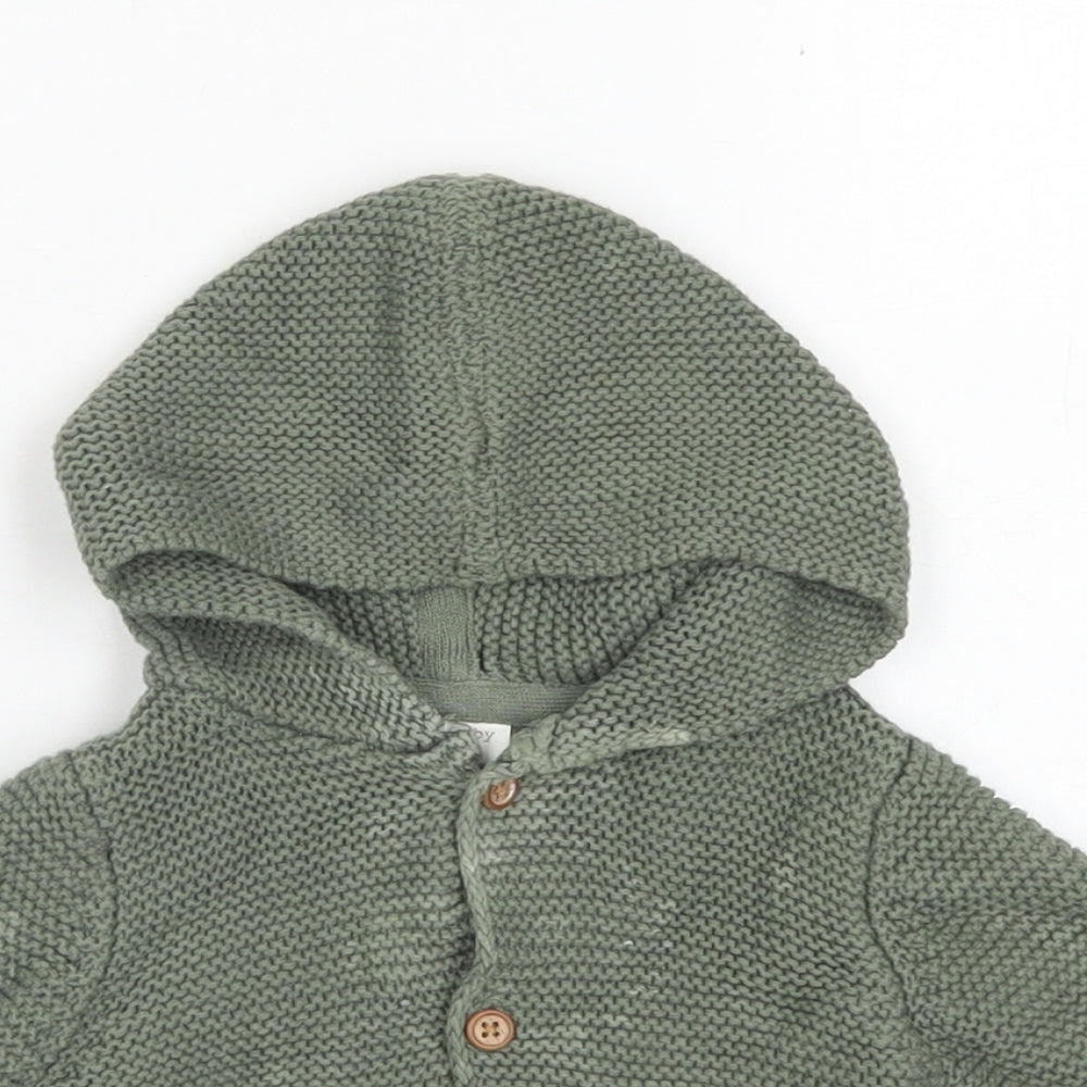 NEXT Boys Green  Cotton Cardigan Jumper Size 0-3 Months  Button - Up to 1 month