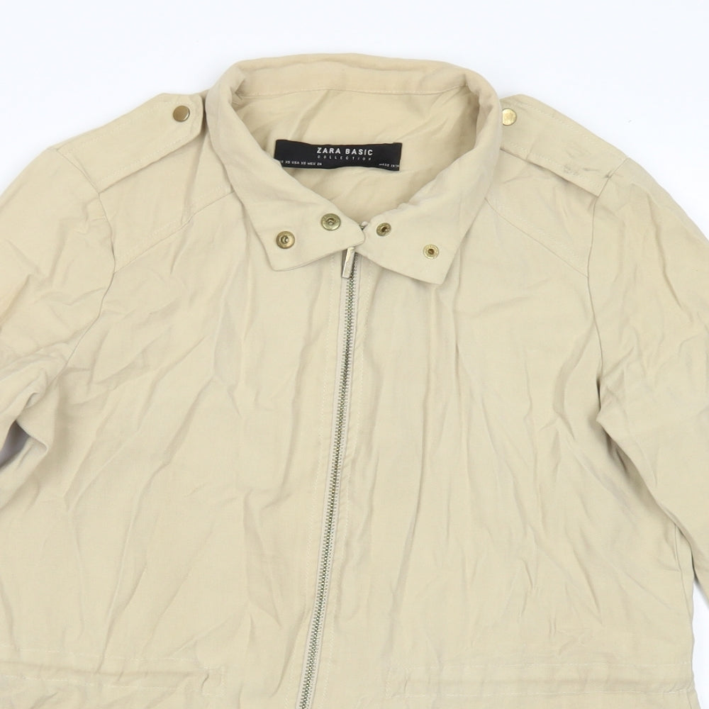 Womens UK Size XS Zara Beige Jacket