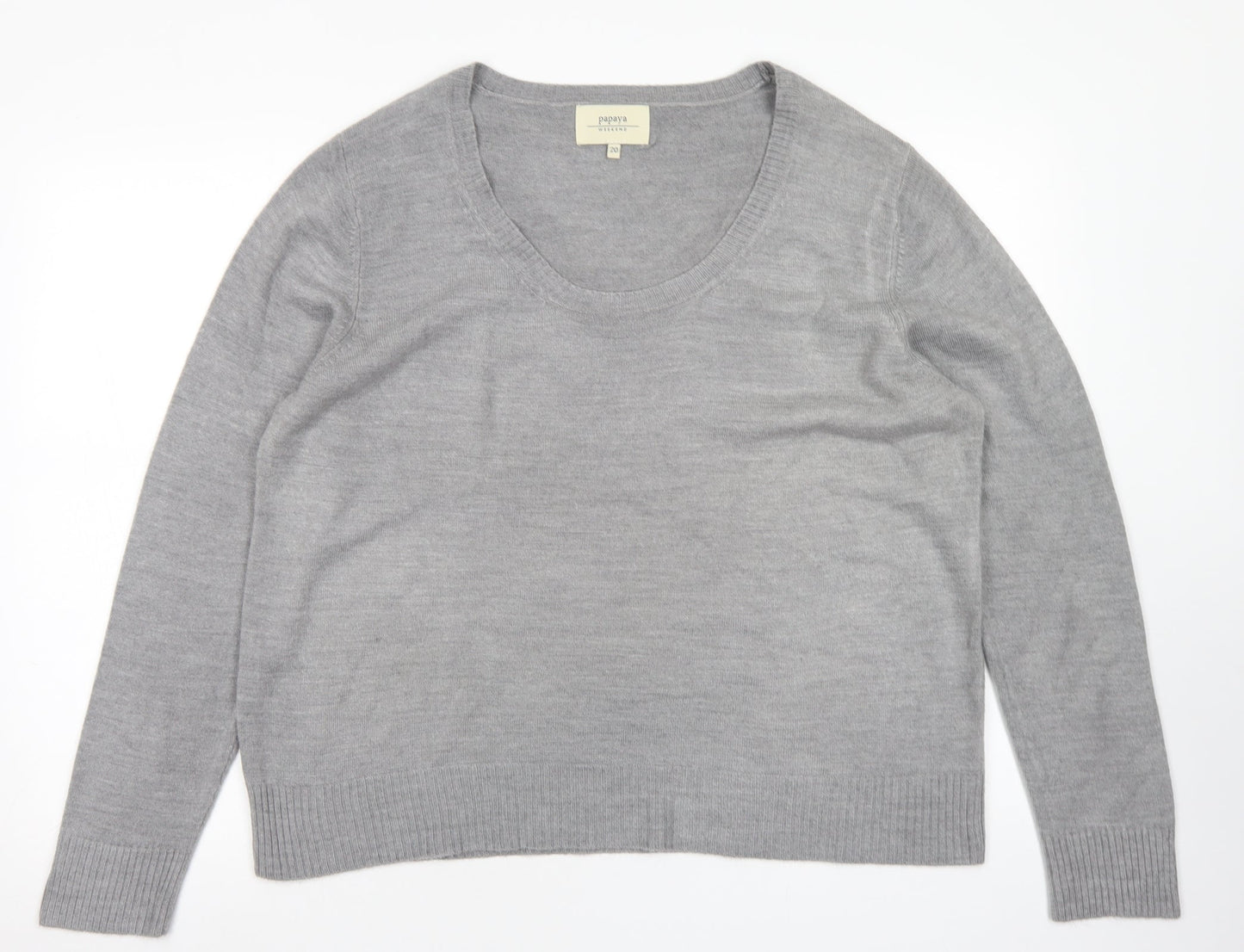 Womens UK Size 20 Papaya Grey Pullover Jumper
