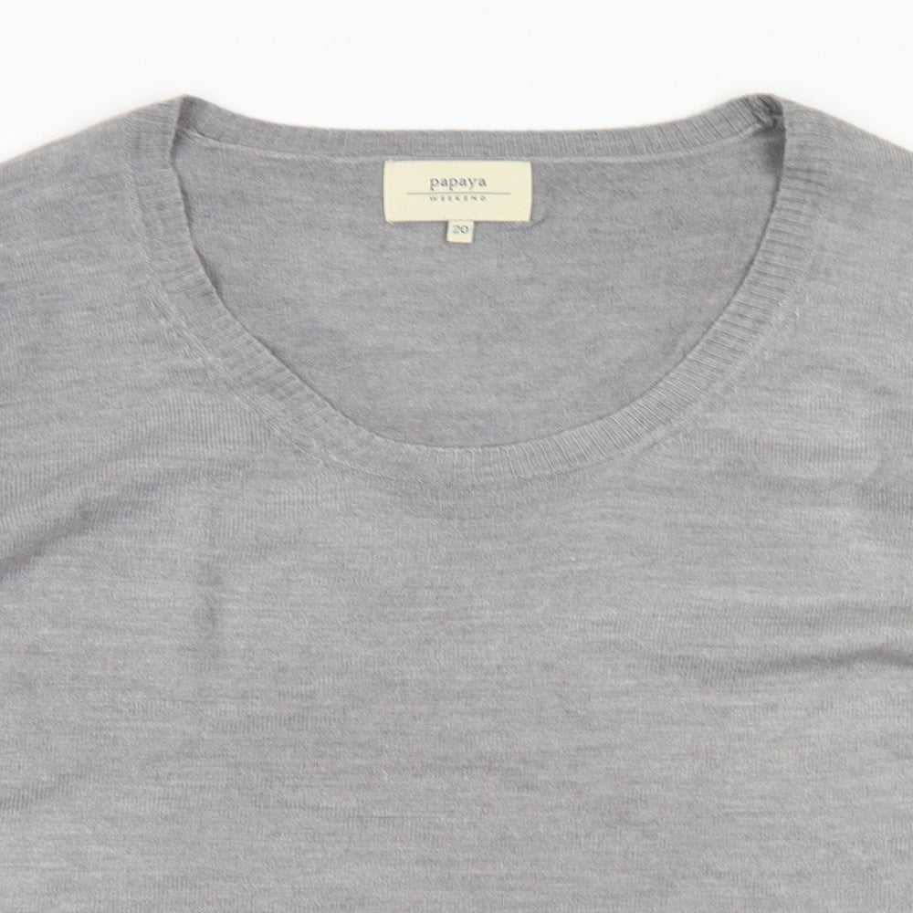 Womens UK Size 20 Papaya Grey Pullover Jumper
