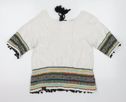 Womens UK Size 12 M&S White Pullover Jumper