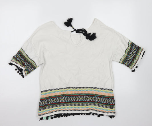 Womens UK Size 12 M&S White Pullover Jumper