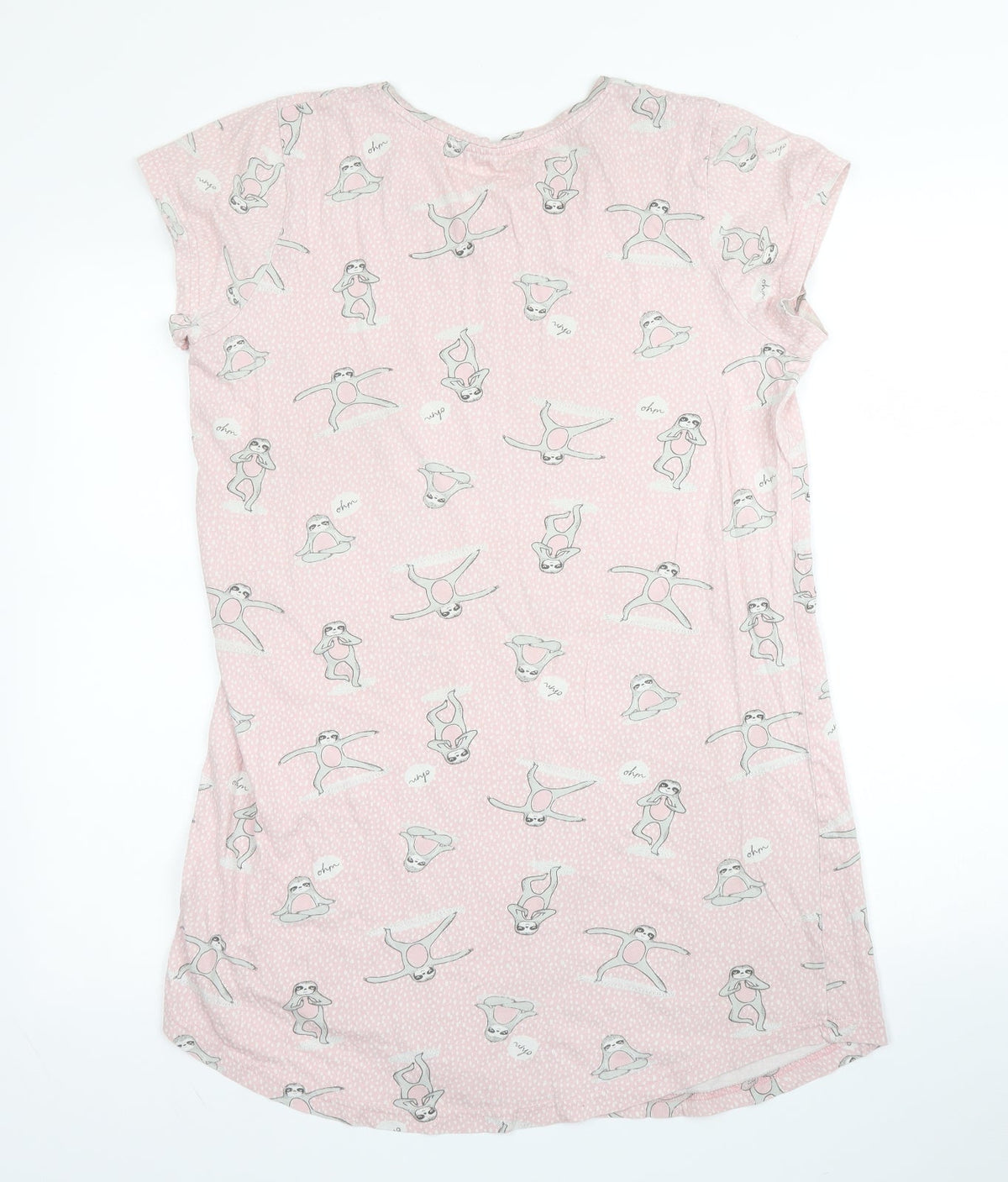 Back view of George women’s pink solid cotton chemise gown, size UK 12