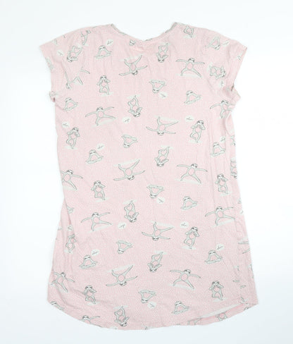 Back view of George women’s pink solid cotton chemise gown, size UK 12
