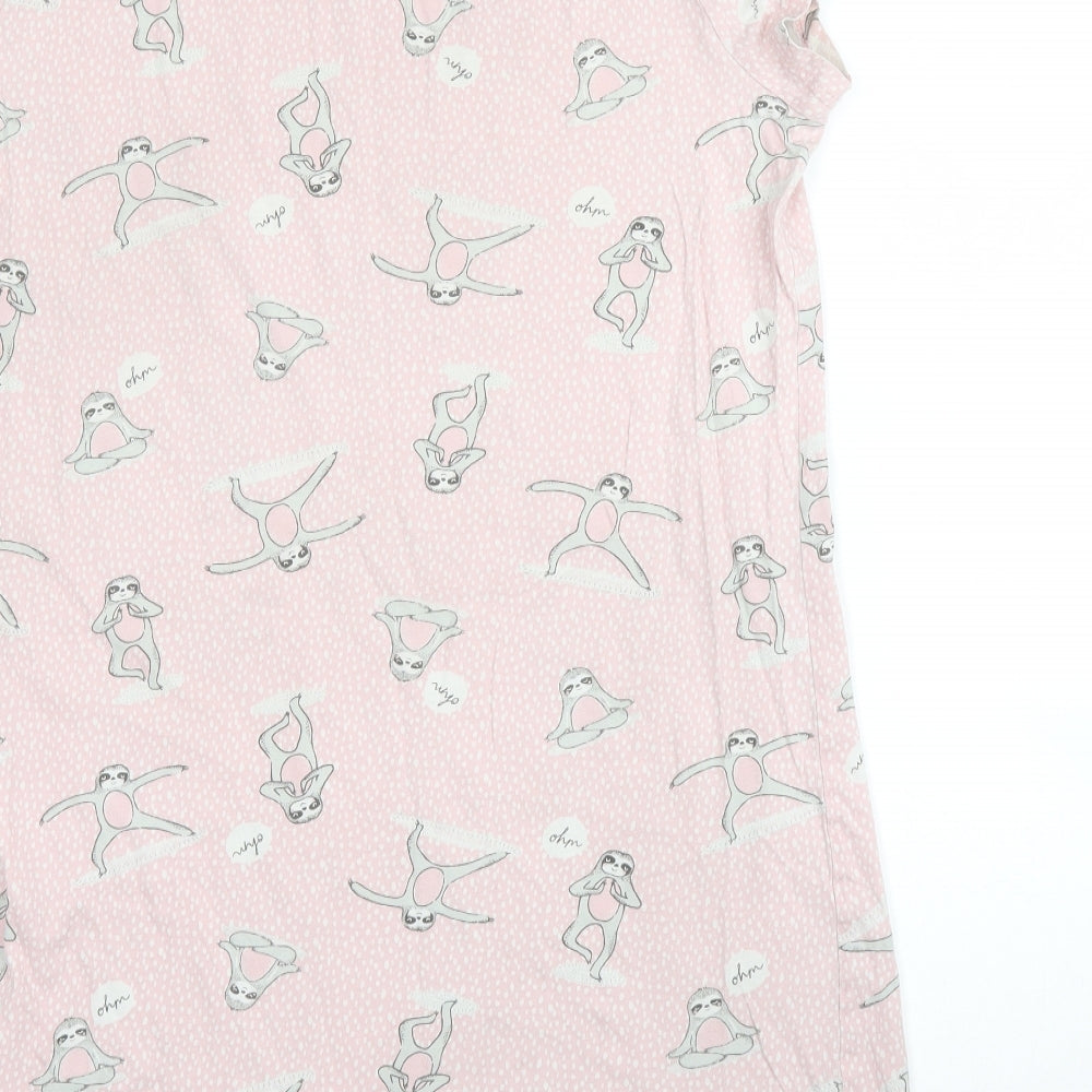 Brand and care label for George women’s pink solid cotton chemise gown, size UK 12