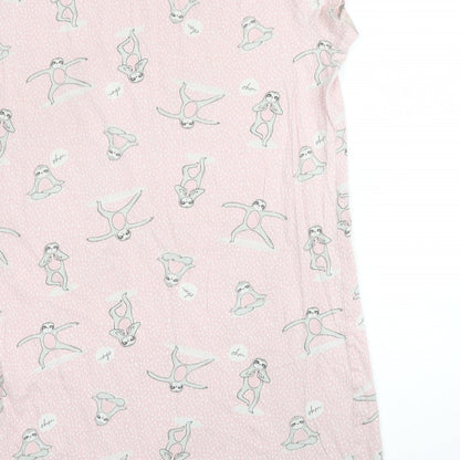 Brand and care label for George women’s pink solid cotton chemise gown, size UK 12