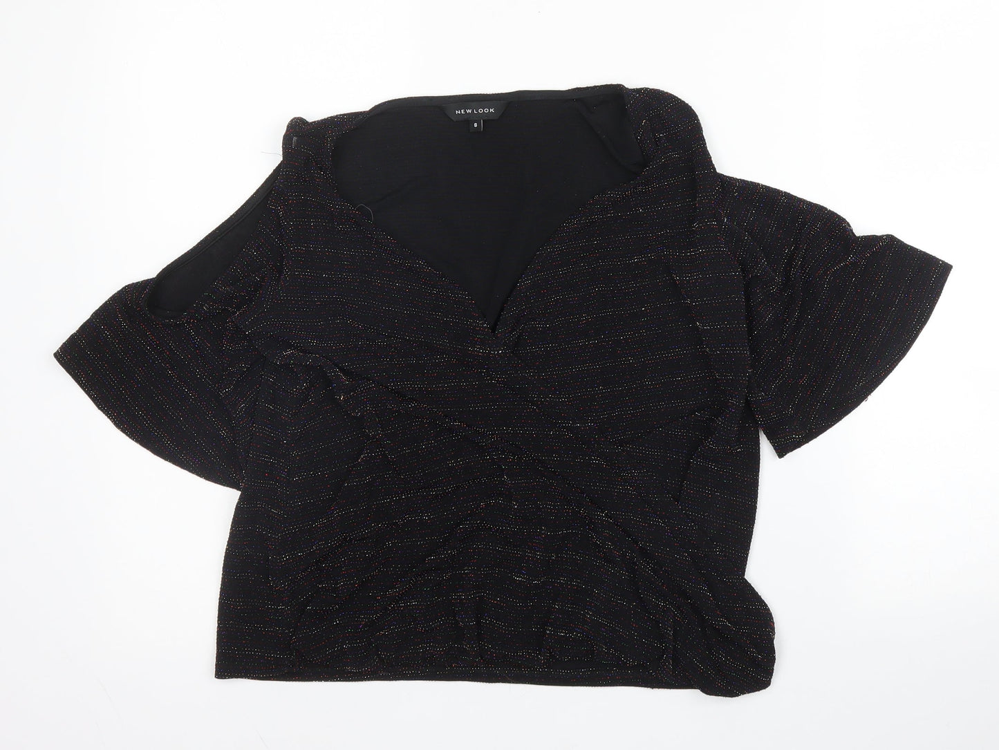 Womens UK Size 8 New Look Blue Basic Blouse